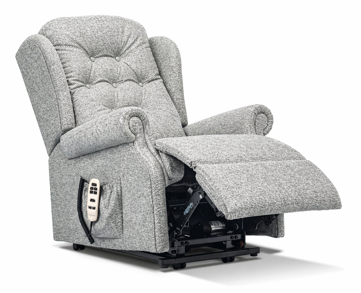 Sherborne Chester Dual Motor Fabric Riser Recliner Armchair With Lumbar & Headrest Adjustment Option VAT FREE