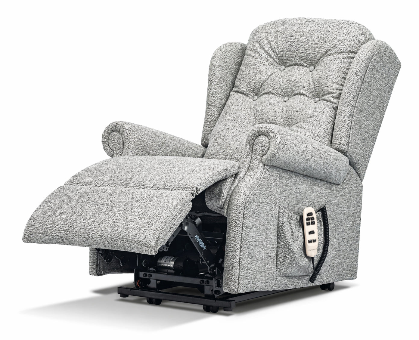 Sherborne Chester Dual Motor Fabric Riser Recliner Armchair With Lumbar & Headrest Adjustment Option VAT FREE