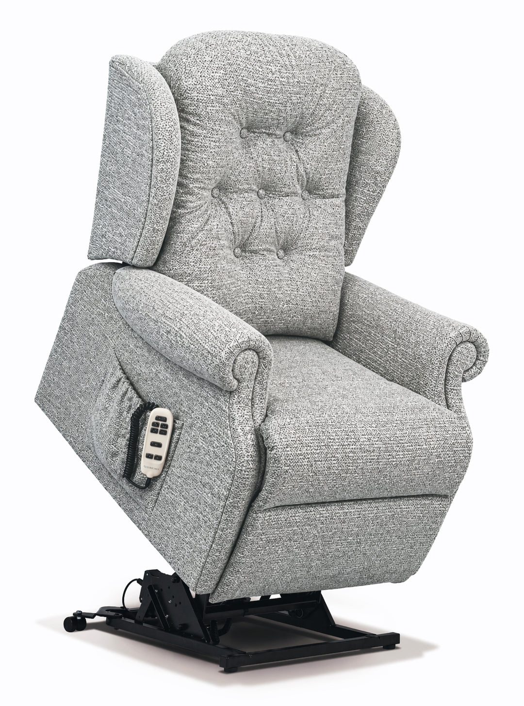 Sherborne Chester Dual Motor Fabric Riser Recliner Armchair With Lumbar & Headrest Adjustment Option VAT FREE