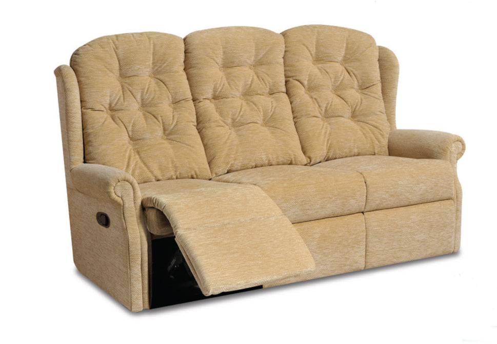 Celebrity Woburn Three Seater Settee Electric Powered Reclining Fabric Sofa With Mammoth Foam