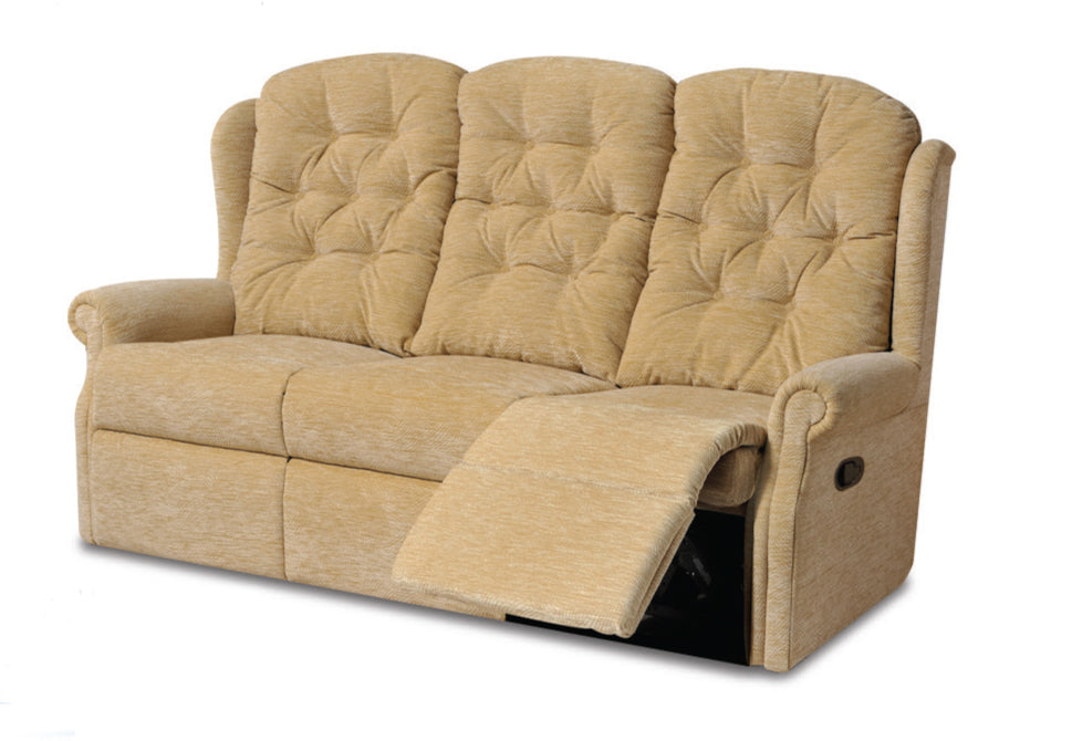 Celebrity Woburn Three Seater Settee Electric Powered Reclining Fabric Sofa With Mammoth Foam