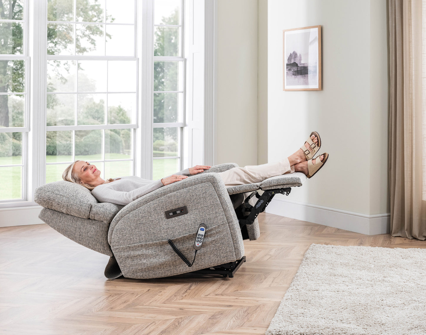 Celebrity Southwell Cloud Zero Triple Motor Rise And Recliner Fabric Armchair With Mammoth Foam & Lumbar & Headrest Adjustment Option VAT FREE