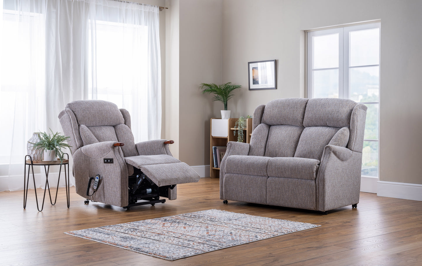 Celebrity Canterbury Fixed Leather Two Seater Settee